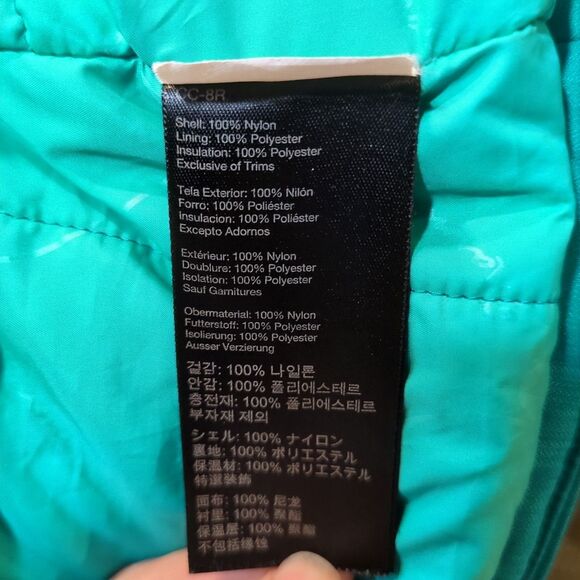 Marmot Portillo Insulated Jacket Blue Green Teal Hooded Snap Coat Women's Small - Picture 8 of 16
